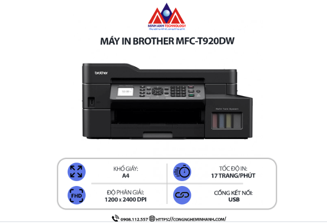 Máy in Brother T920DW có hỗ trợ in qua WiFi không?